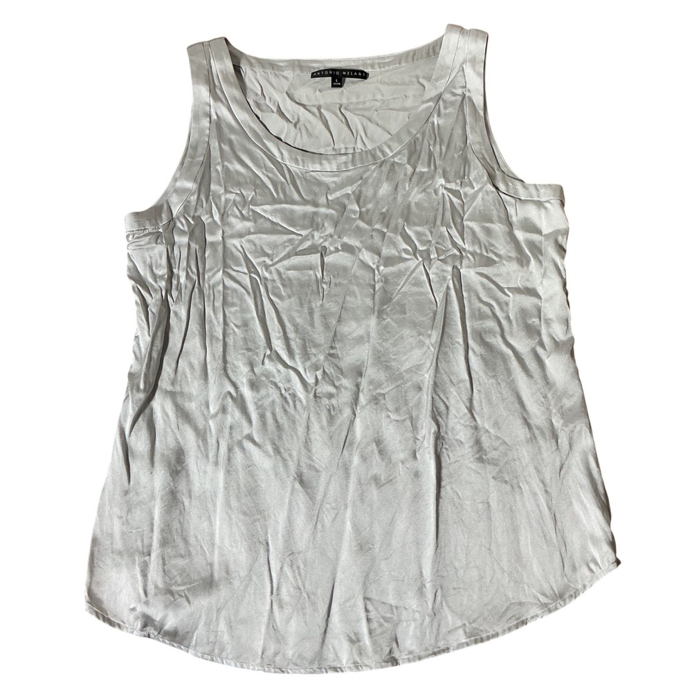 Antonio Melani Old Money Silk‎ Blend Minimalist Top Shell AM7400R L